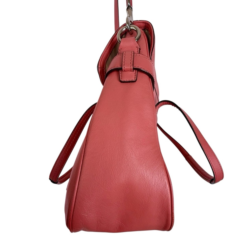 Coach Taylor Leather Marin Flap Satchel Coral Pink F26781 - Picture 7 of 16